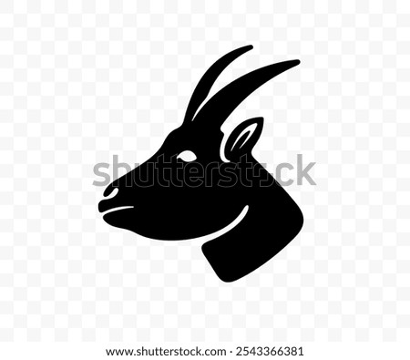 Goat, nanny-goat, he-goat or billy-goat, graphic design. Animal, pet, cattle breeding, stock raising and livestock, vector design and illustration