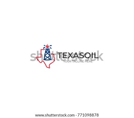 Texas Oil Logo Template. Oil Derrick Vector Design. Oil and Gas Illustration 