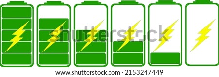 battery charge vector. Green, yellow, energy, EPS 10. Charge the battery