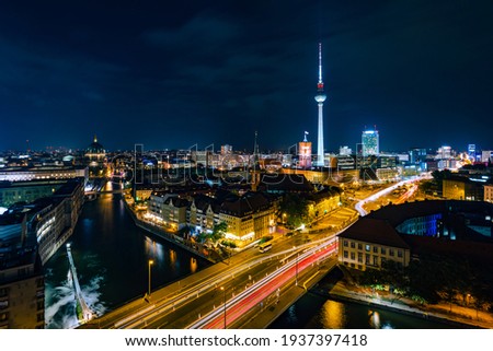 Image, Stock Photo Panoramic view of Berlin, Germany.