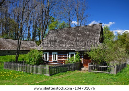 Traditional rustic house in village of Lopuszna in Tatra Mountains area, Poland