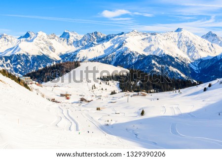 Similar – Image, Stock Photo Alpine panorama, Serfaus / Austria