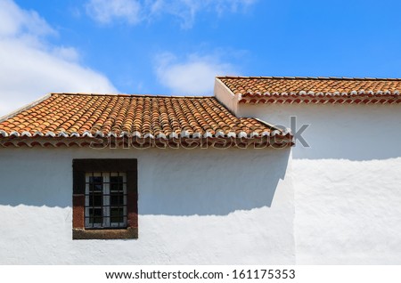 Small white church building in Santa Catarina city park of Funchal, Madeira island, Portugal