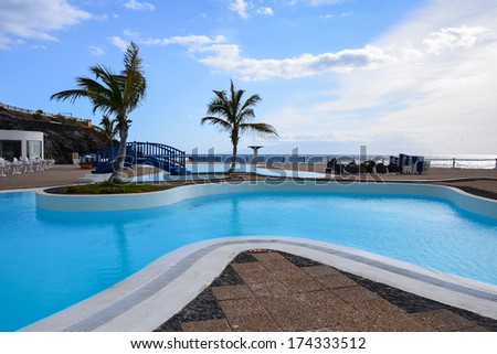 Public swimming pools in Los Gigantes, Tenerife island, Spain