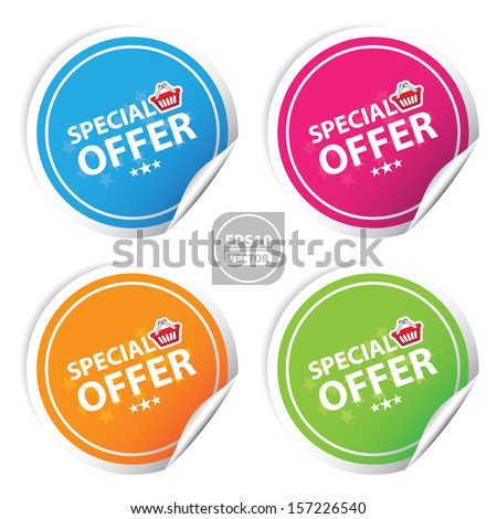 Vector:special offer colorful stickers set