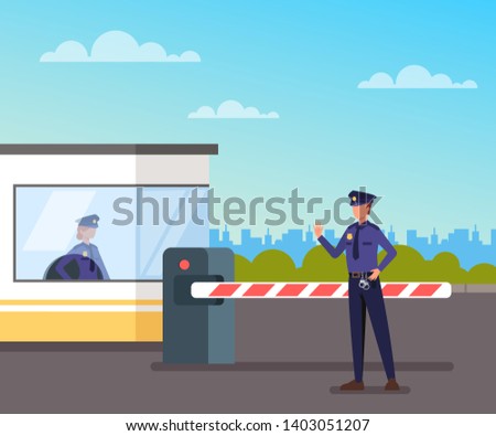 Similar – Image, Stock Photo Truck is going, passing over building site