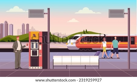 Train station subway railway concept. Vector design graphic illustration
