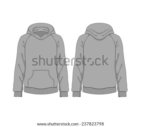 Man Hoodie. Vector Template - 237823798 : Shutterstock