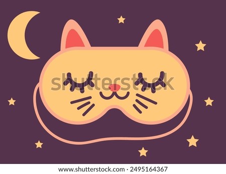 Masks for dreaming sleeping relaxing with cute animal face. Vector flat graphic design cartoon illustration 