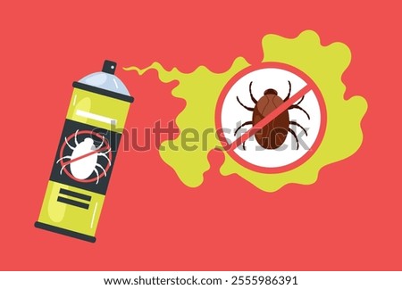 Mosquito spray kill anti bug fly insecticide concept. Vector flat graphic design illustration