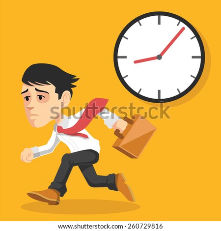 Businessman runs. Vector flat illustration