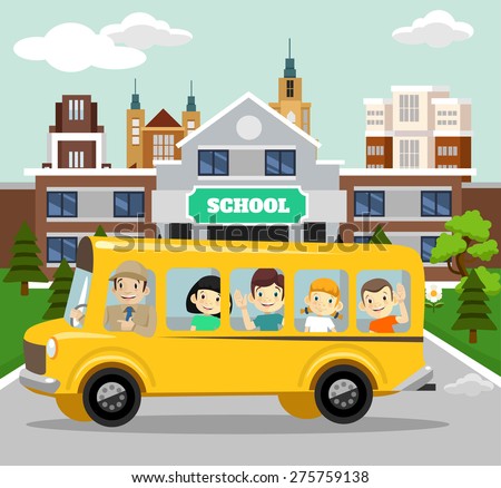 Vector School Flat Illustration - 275759138 : Shutterstock