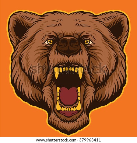 Brown Bear Head. Vector Cartoon Illustration - 379963411 : Shutterstock