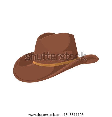 Cowboy Hat Icon on white background. Vector Isolated Object. Symbol of Wild West.