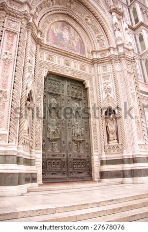 The door of the dome of Florence in Italy