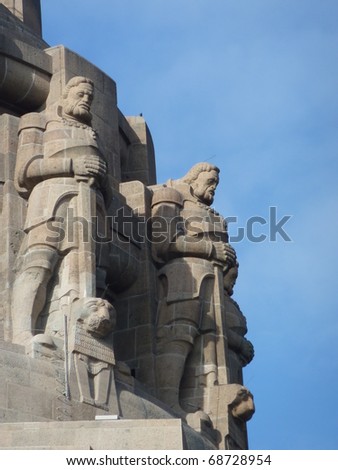 A detail of the monument to the battle of the nations in Leipzig in Germany