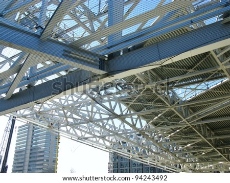 The structure of the train station in progress in Rotterdam in the Netherlands