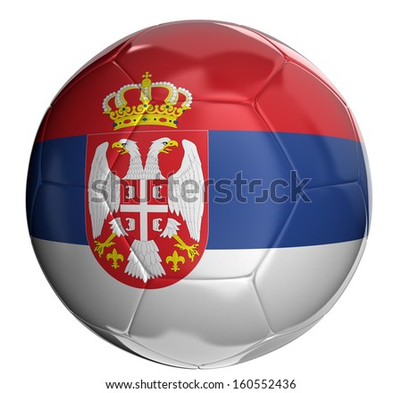 Soccer ball with Serbian flag