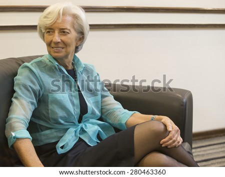 Rio de Janeiro, May, 22th 2015-International Monetary Fund (IMF) Diretor  Christine Lagarde during a seminary about inflation control in Rio de Janeiro .