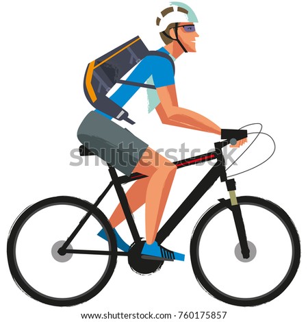 A man on a bicycle, illustration