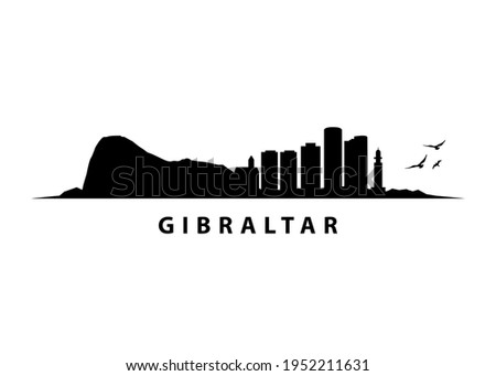 Gibraltar Skyline Vector Silhouette Landscape Shapes
