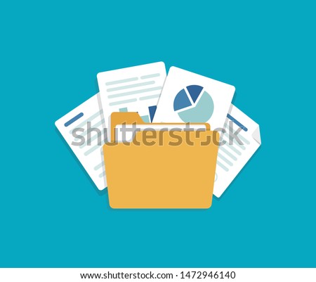 open folder icon. Folder with documents