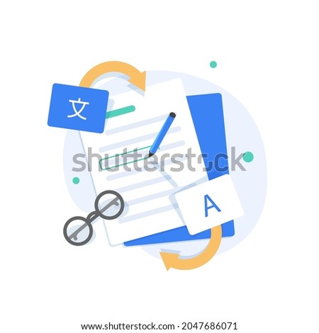 translation plugin, translate languages,flat design icon vector illustration