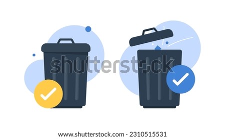 file deleted successfully,trash concept,throw it away,empty state ui, infographic, icon