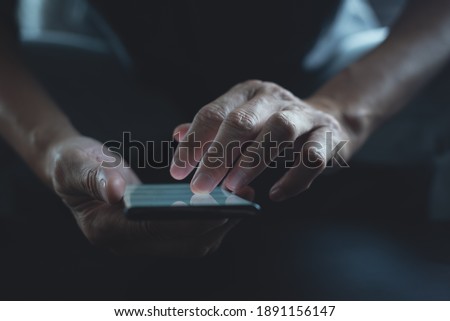 Similar – Image, Stock Photo Person holding phone macro