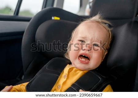 Similar – Image, Stock Photo Baby Girl Crying in Front of Food Bowl