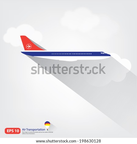 air transportation with cloud vector format