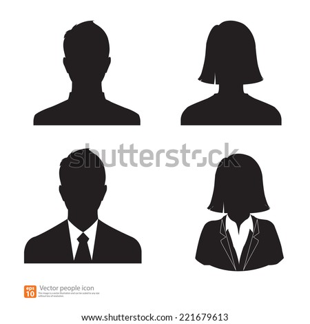 Set of vector men and women with business avatar profile picture