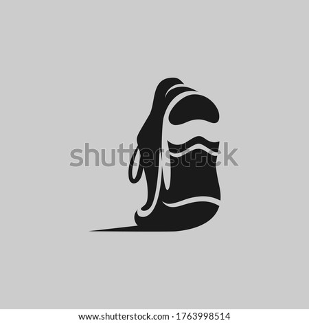 Running shoe symbol on gray backdrop. Design element Photo stock © 