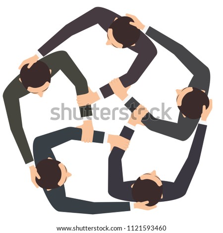 Vector circle from the hands of managers