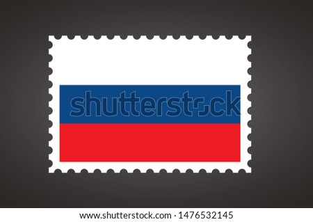 Vector letter stamp flag of RU. Russian Federation flag.