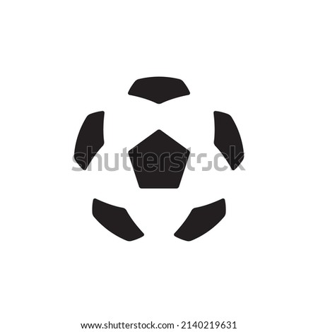 Vector simple black soccer ball symbol icon. Isolated on white background.