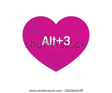 Vector heart icon with ASCII code. Isolated on white background.