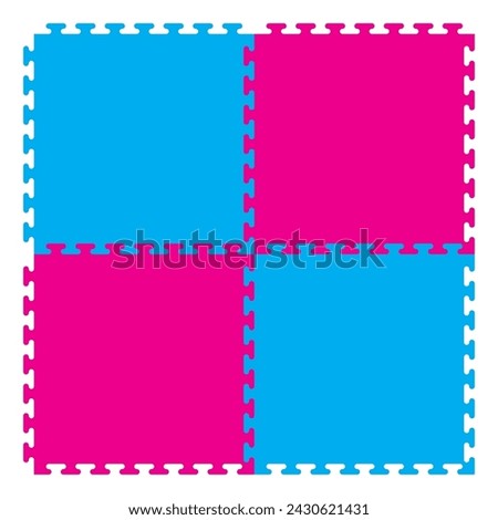 Vector foam baby kids play mat puzzle. Isolated on white background