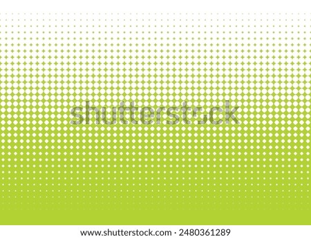 Vector green stars halftone gradient. Comics effect. Isolated on white background