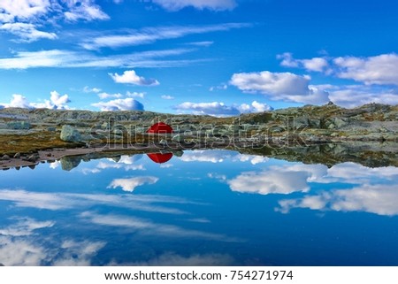 Tent, Hardangervidda, Norway Stock fotó © 