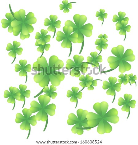 Leaves of clover on a white background