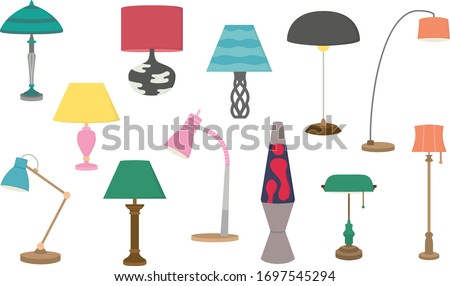 An collection of light and lamp illustrations