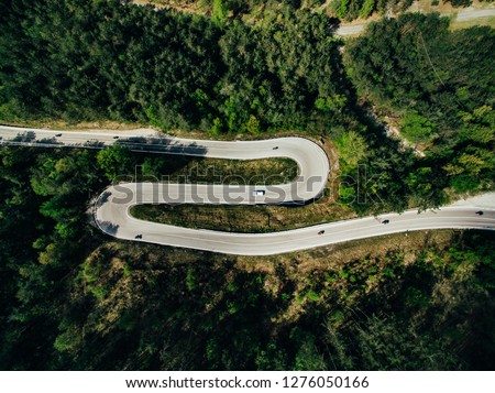 Similar – Image, Stock Photo View of mountain through window of car