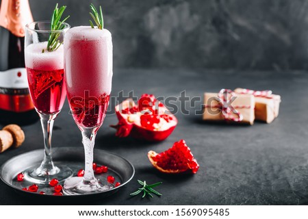 Similar – Image, Stock Photo Champagne cocktail with pomegranate