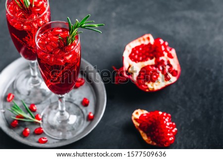 Similar – Image, Stock Photo Champagne cocktail with pomegranate