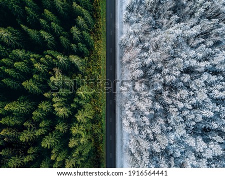 Similar – Image, Stock Photo curved road in snowy landscape