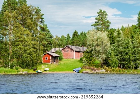 Summer cottage by the lake in rural Finland