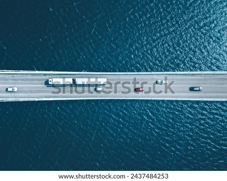 Similar – Image, Stock Photo Bridge over sea on cloudy day