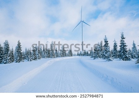 Similar – Image, Stock Photo wind power Winter Snow