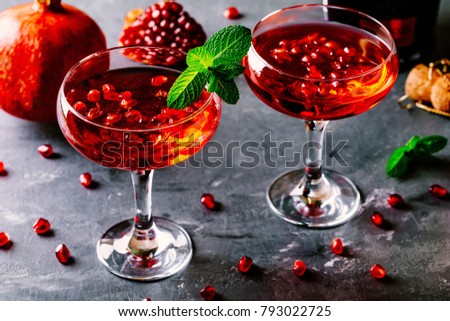 Similar – Image, Stock Photo Champagne cocktail with pomegranate